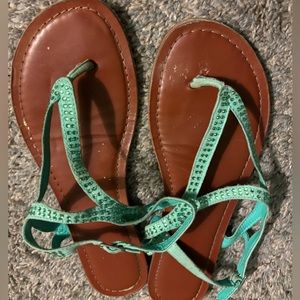 Candies Mint Rhinestone Sandals
